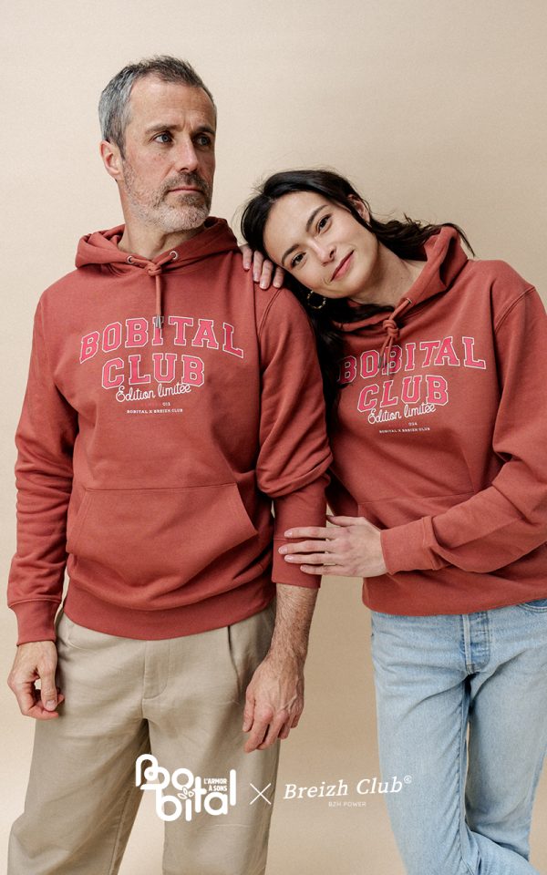 Hoodie unisexe Bobital Club terracotta - Numéroté