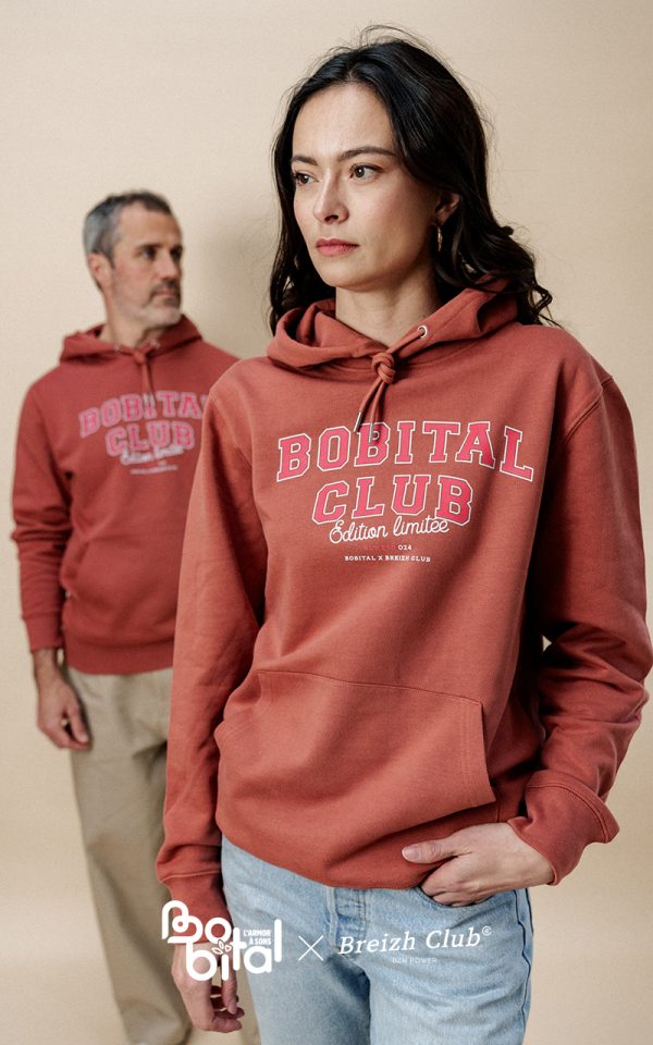 Hoodie unisexe Bobital Club terracotta - Numéroté