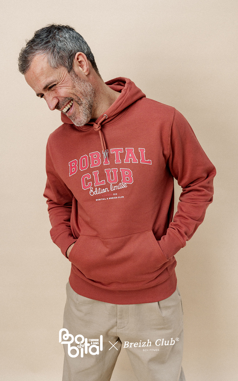 Hoodie unisexe Bobital Club terracotta - Numéroté